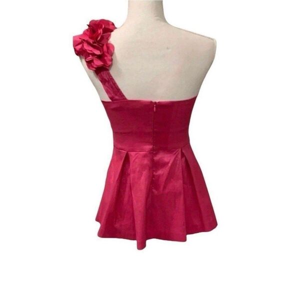 Betsey Johnson Inspired Retro Vintage Fun Rebel Glam Chic Pink One Shoulder Top - Picture 5 of 12